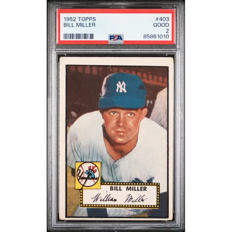 Bill Miller 1952 Topps #403 PSA 2