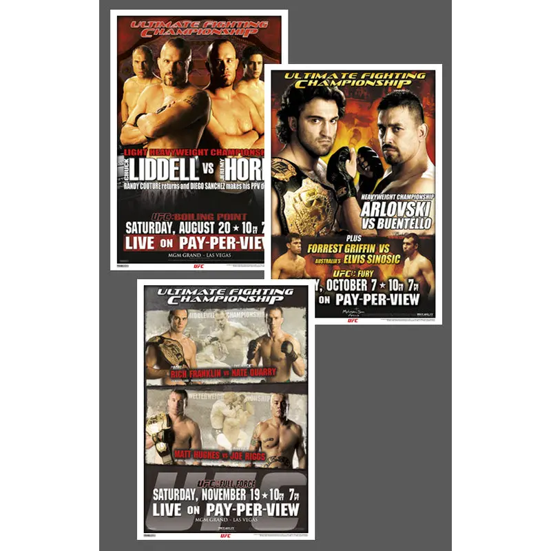 UFC 54, 55, 56 Official Event Poster Reproductions Set (13"x19") - Pyramid America