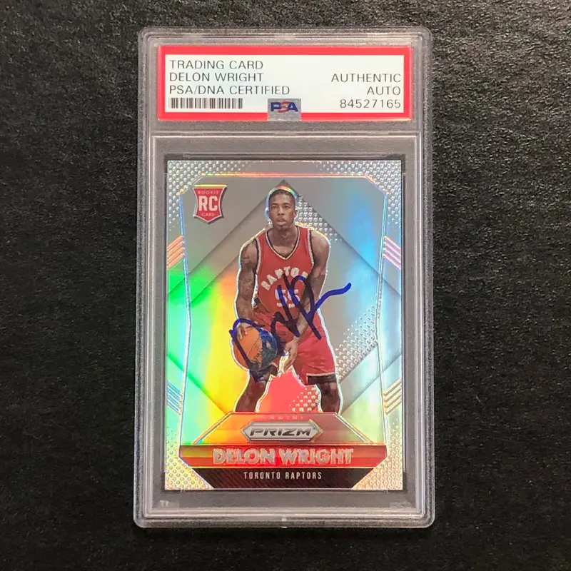 2015 Panini Prizm Silver #310 Delon Wright Signed Card AUTO PSA Slabbed RC Raptors