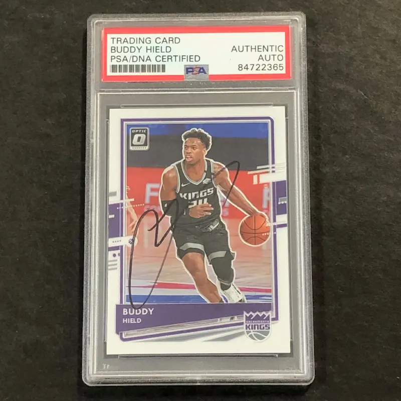 2020-21 Panini Optic #60 Buddy Hield Signed Card AUTO PSA Slabbed Kings