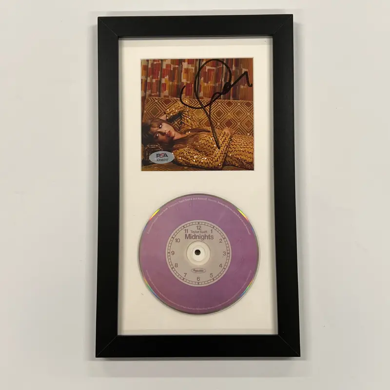 Taylor Swift Signed CD Cover Framed PSA/DNA Lavender Midnights Autographed