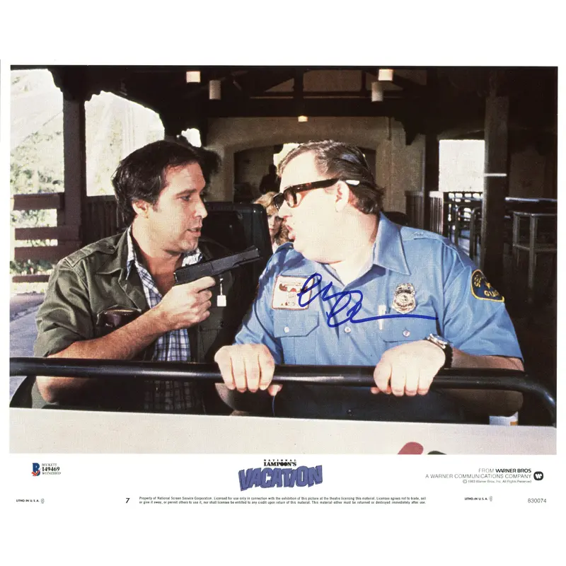 Chevy Chase Lampoon's Vacation Signed 11X14 Lobby Card BAS Witnessed #I49469