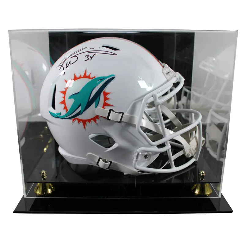 Dolphins Ricky Williams Signed Full Size Speed Rep Helmet W/ Case BAS Witnessed