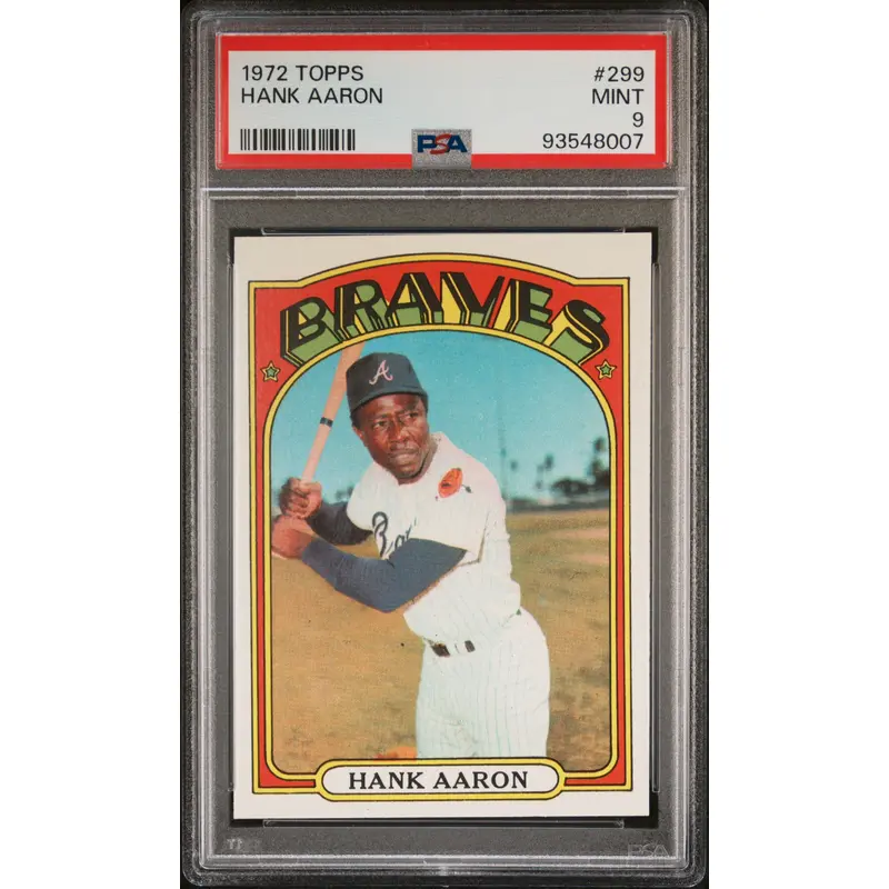 Hank Aaron 1972 Topps #299 PSA 9 Mint