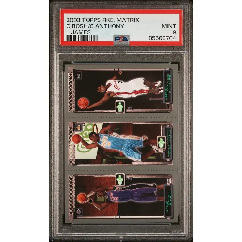 Lebron James + Bosh + Anthony 2003 Topps Rookie Matrix PSA 9 Mint