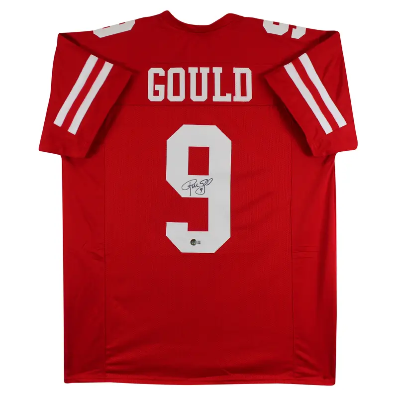 Robbie Gould Authentic Signed Red Pro Style Jersey Autographed BAS Witnessed