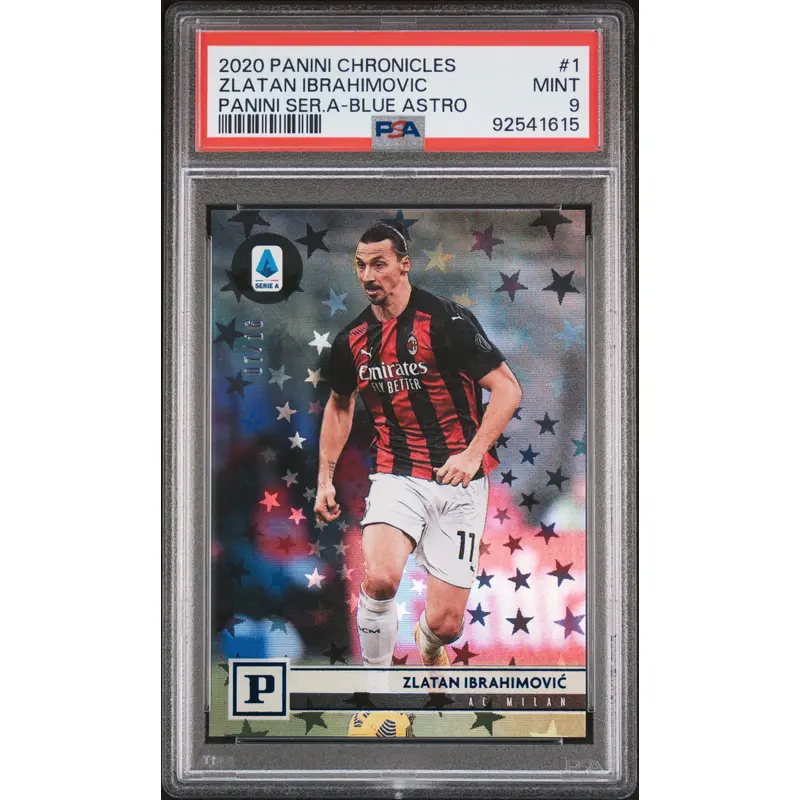 Zlatan Ibrahimovic 2020 Panini Chronicles Blue Astro #7/16 PSA 9 Mint