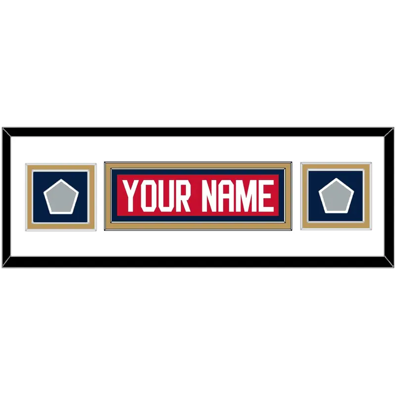 Florida Nameplate & 2 Stanley Cup Champions Patches - Home Red - Double Mat 2