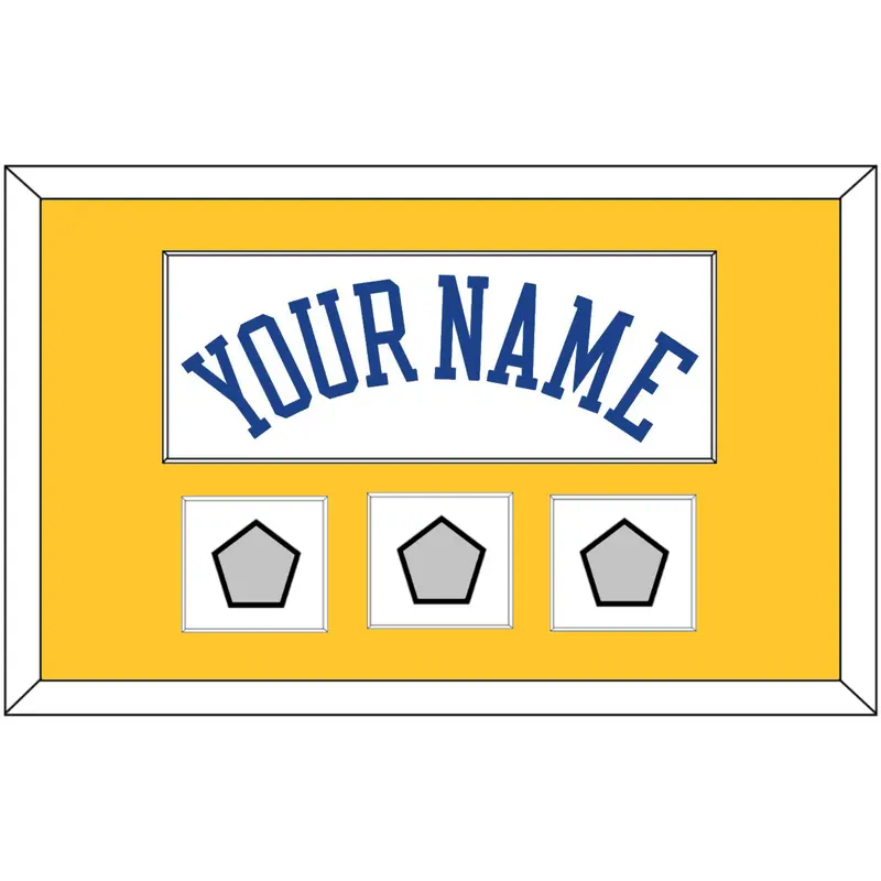 Golden State Name & 3 Finals Patches - Home White (2010-2019) - Single Mat 2