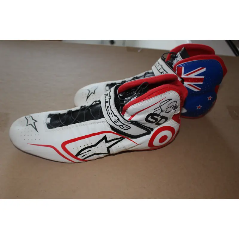 Pair of Scott Dixon Autographed Race Worn Shoes, Ganassi LOA