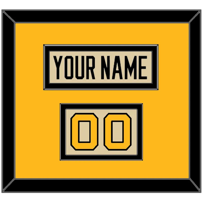 Pittsburgh Nameplate & Number (Shoulder) - 2023 Winter Classic Tan - Double Mat 4