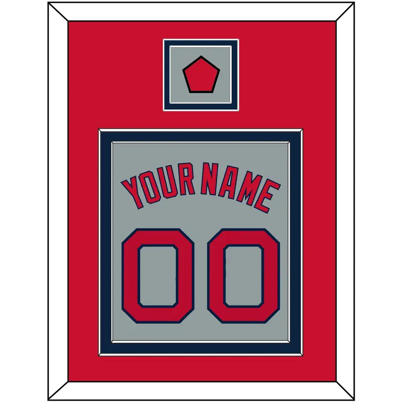 Boston Name, Number & Logo Patch - Road Gray - Double Mat 3