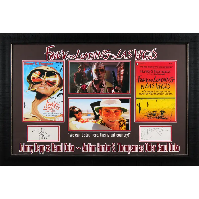 Hunter S. Thompson & Johnny Depp Authentic Signed Framed Display BAS #AD04891