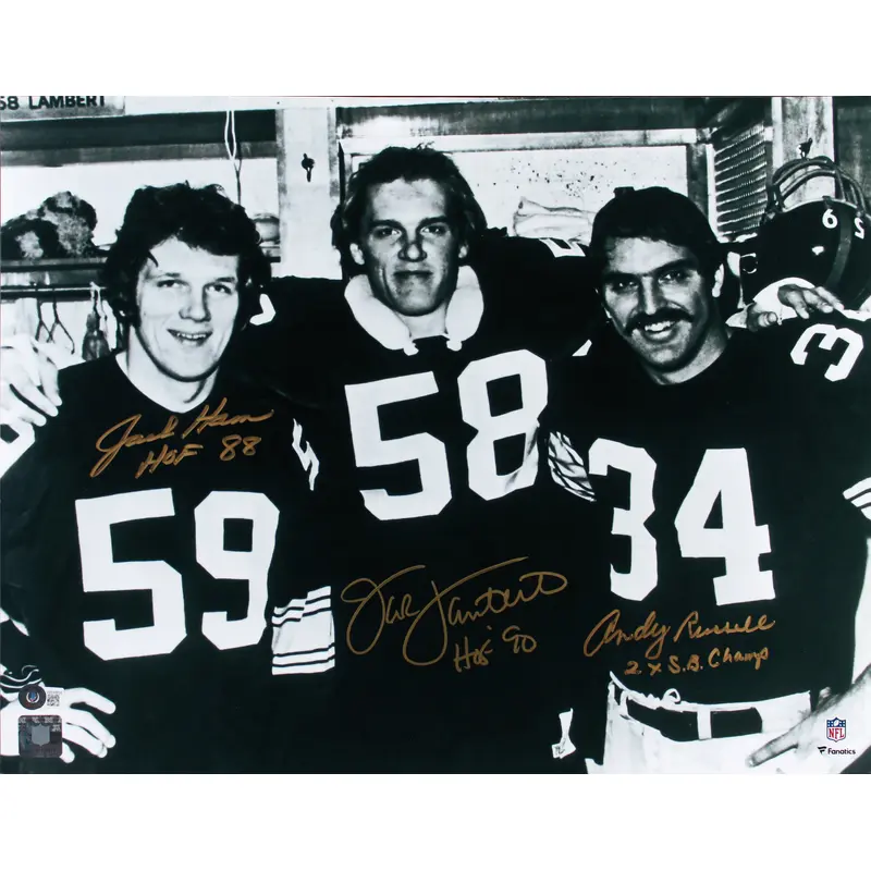 Steelers LB's (3) Lambert, Ham & Russell Signed 16x20 Photo BAS Witnessed