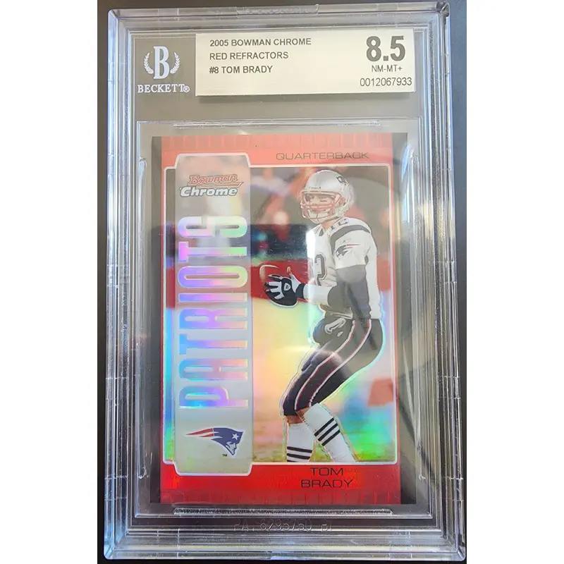 Tom Brady 2005 Bowman Chrome #8 Red Refractor BGS 8.5 NM-Mint+