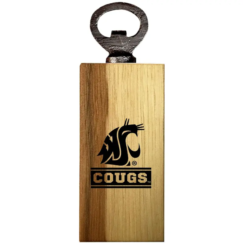 WSU Cougs Alder Wood Magnetic Bottle Opener