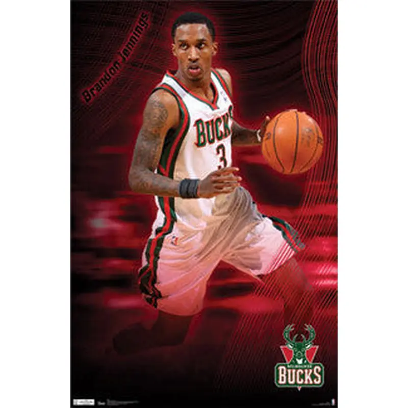 Brandon Jennings "Baller" Milwaukee Bucks NBA Action Poster - Costacos 2012
