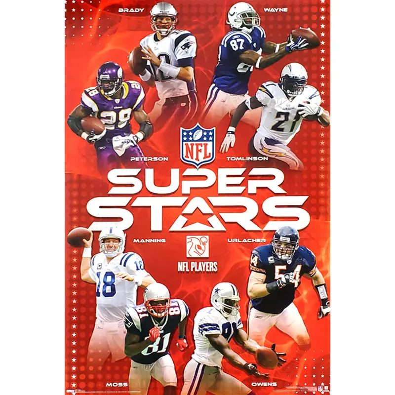 NFL Superstars 2008 Poster (Brady, Peterson, Manning, Urlacher +++) - Costacos Sports