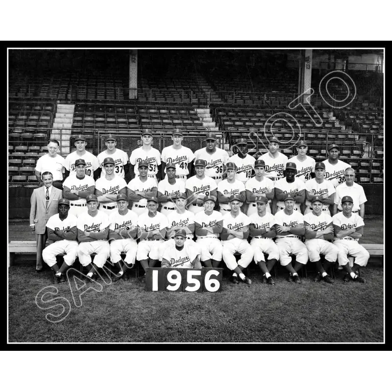 1956 Brooklyn Dodgers 11X14 Photo - Robinson Snider - 2141