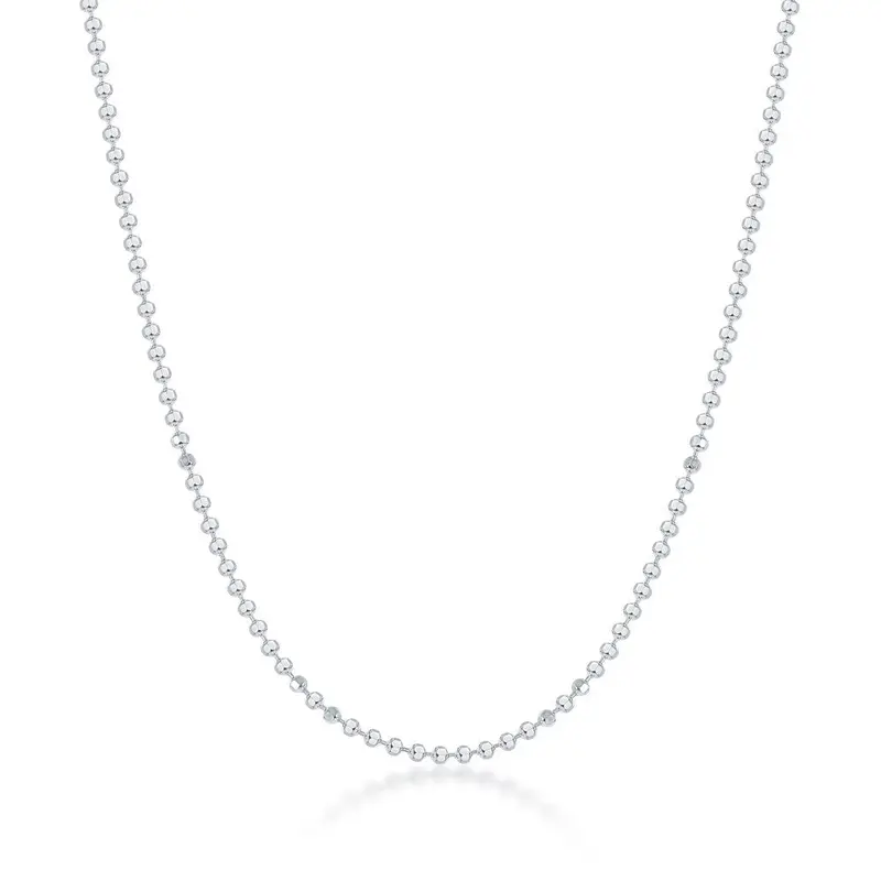 Sterling Silver 2.4mm Diamond-Cut Bead Chain