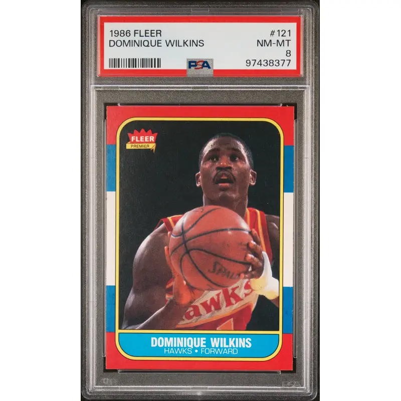 Dominique Wilkins 1986 Fleer Basketball #121 PSA 8 Nm-Mint 8377