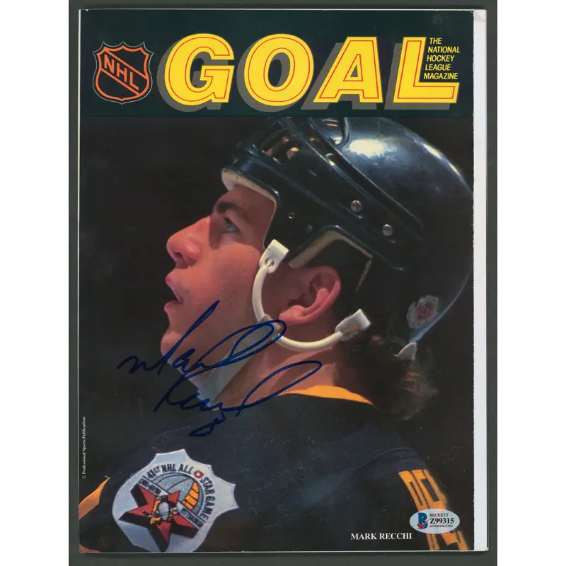 Penguins Mark Recchi Authentic Signed Goal Magazine Autographed BAS #Z99315