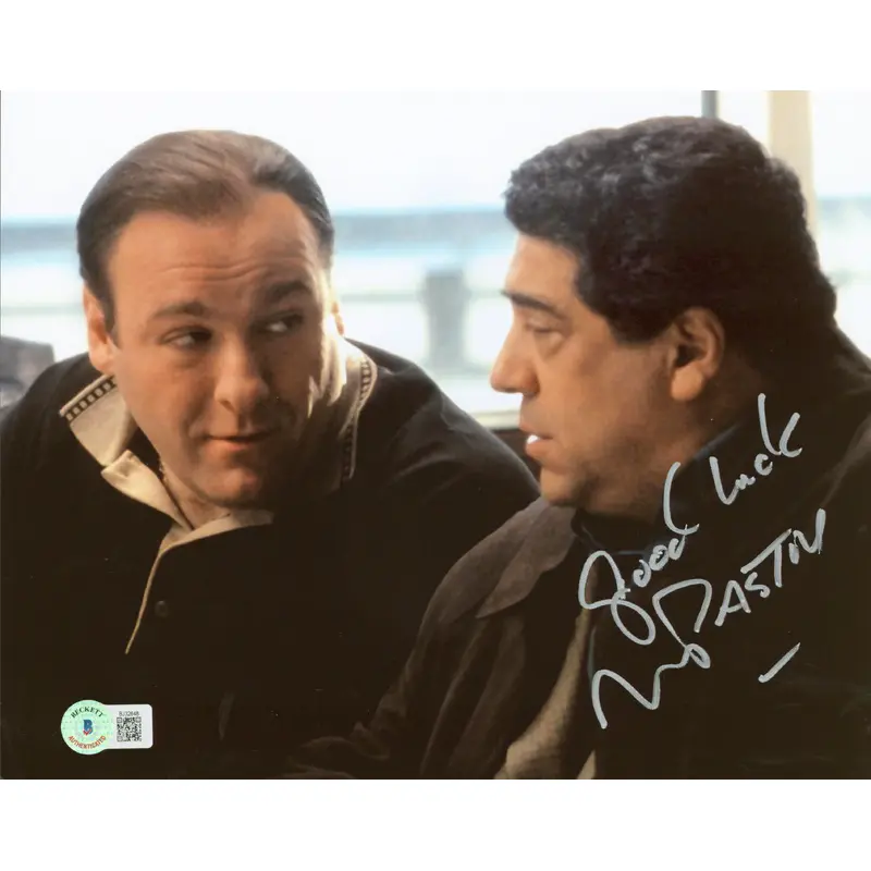 Vincent Pastore The Sopranos "Good Luck" Signed 8x10 Photo BAS #BJ32648