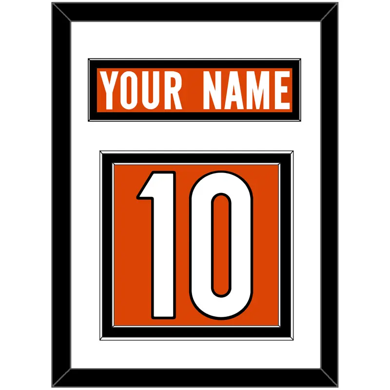 Cincinnati Nameplate & Number (Back) - Alternate Orange - Double Mat 1