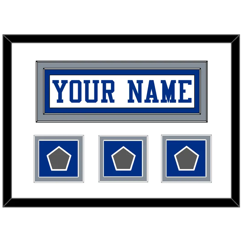 Dallas Nameplate & 3 Super Bowl Jersey Patches - White Jersey - Double Mat 1