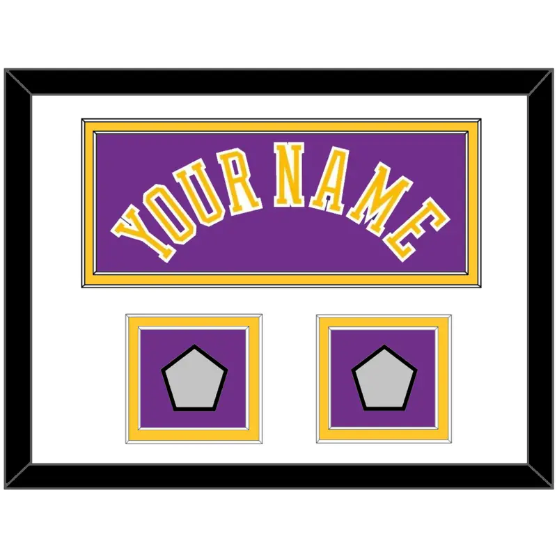 Los Angeles Name & 2 Trophy Patches - Road Purple (1978-1997) - Double Mat 1