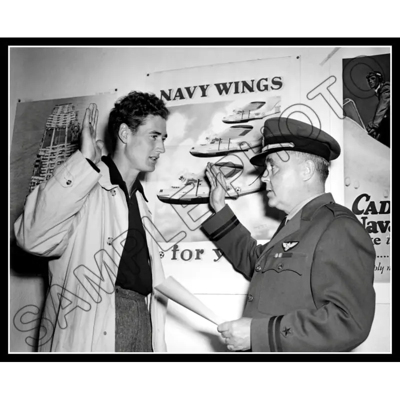Ted Williams 8X10 Photo - 1942 Navy Induction Boston Red Sox - 825
