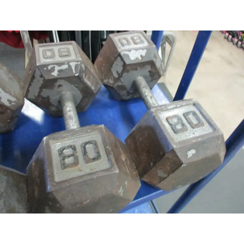 Used 80 Lb Cast Iron Dumbbell - Pair