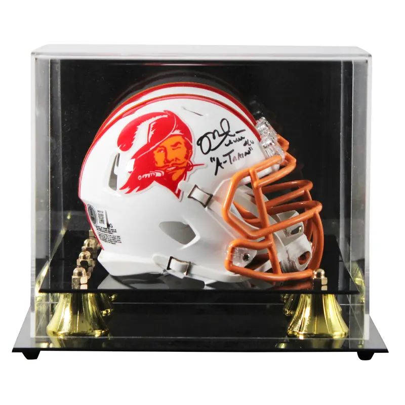 Bucs Mike Alstott "A-Train" Signed 1976-96 TB Speed Mini Helmet W/ Case BAS Wit
