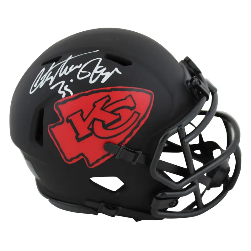 Chiefs Christian Okoye Authentic Signed Eclipse Speed Mini Helmet JSA Witnessed