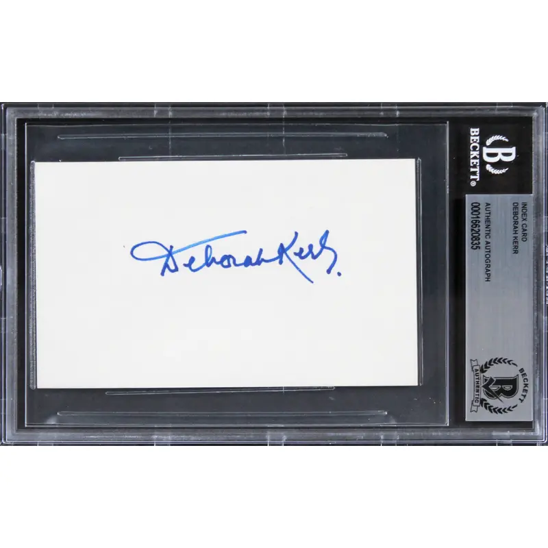 Deborah Kerr The King and I Authentic Signed 3x5 Index Card BAS Slabbed