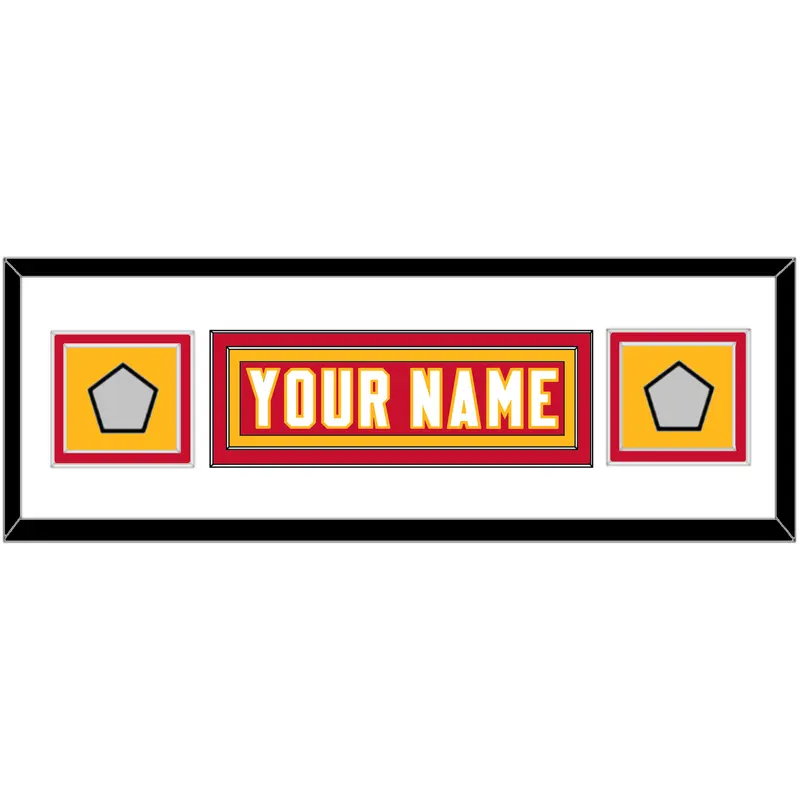 Kansas City Nameplate & 2X Super Bowl Champions Patches - Home Red - Double Mat 2