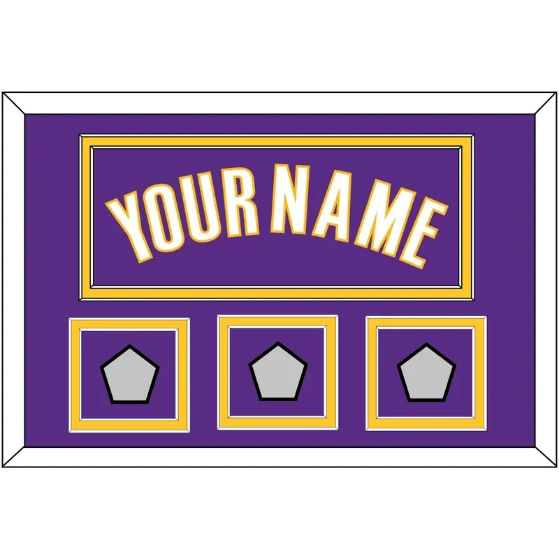 Los Angeles Name & 3 Finals Patches - Road Purple (1999-2004) - Double Mat 2