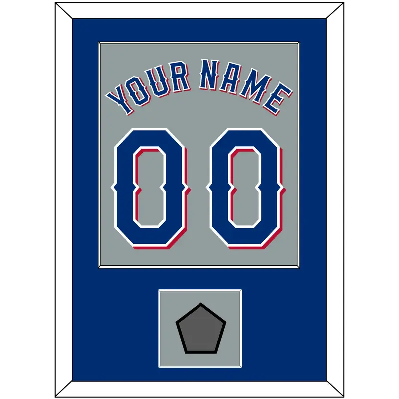 Texas Name & Number With World Series Jersey Patch - Road Gray (2020-2023) - Single Mat 2