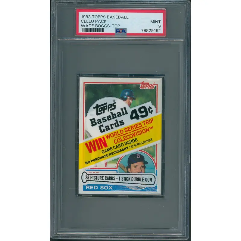 1983 Topps Baseball Unopened Cello Pack (Boggs Top) PSA 9 *9152