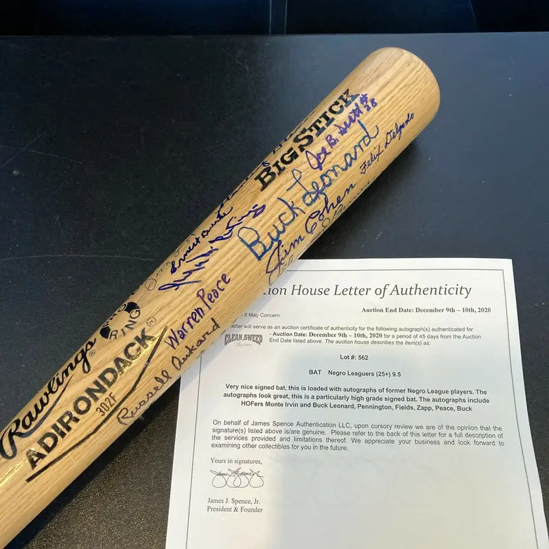 Negro League Legends Multi Signed Baseball Bat 30 Sigs With JSA COA