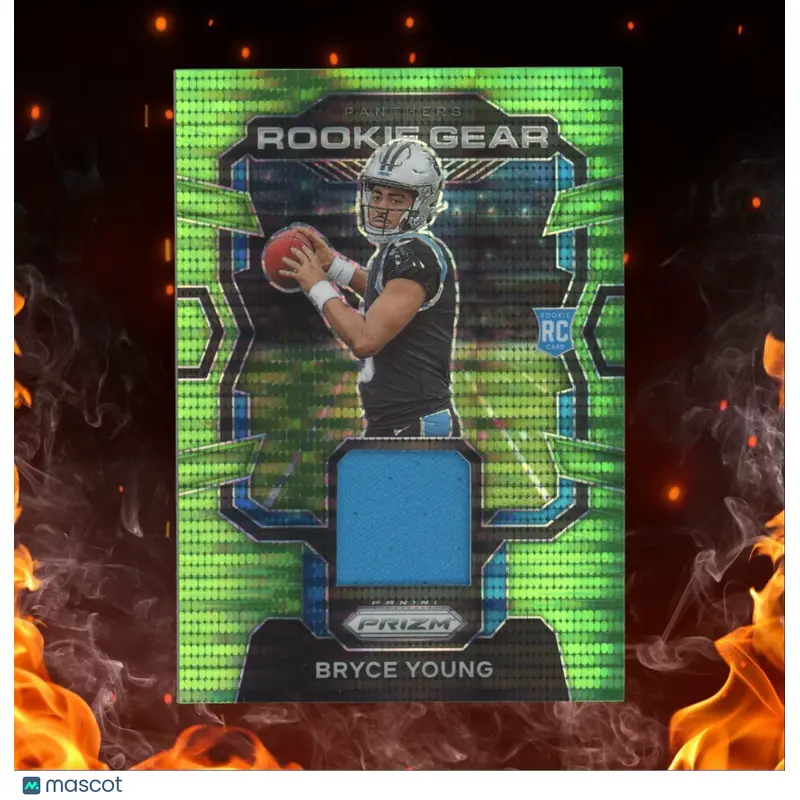 2023 Panini Prizm Bryce Young Gear Neon Green Pulsar Jersey Rookie #22