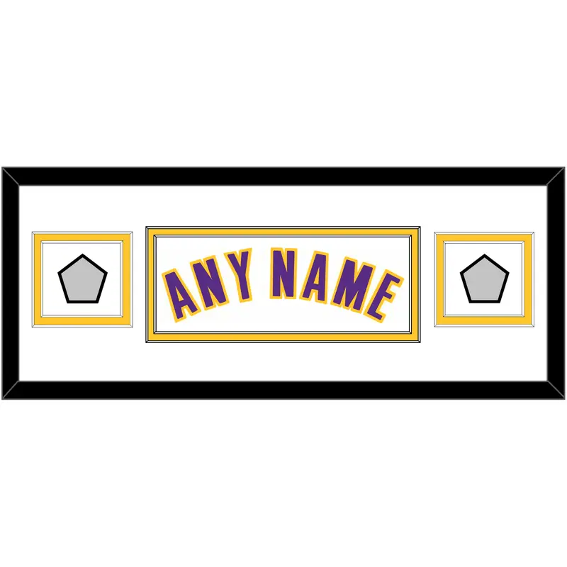 Los Angeles Name & 2 Finals Patches - Alternate White (2002-2018) - Double Mat 4