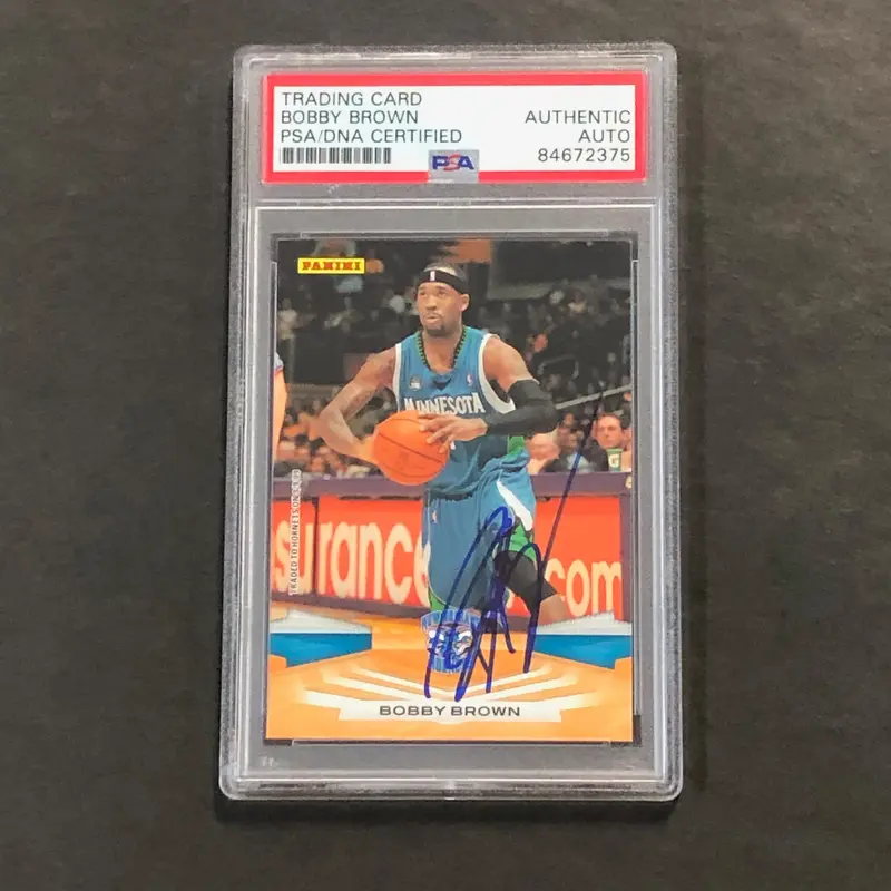 2008-09 Panini #211 BOBBY BROWN Signed Card AUTO PSA Slabbed Hornets