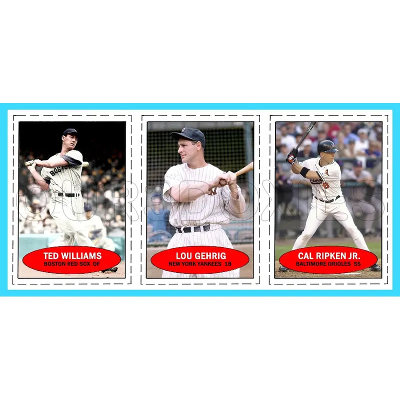 Gehrig Williams Ripken 1971 Bazooka Panel #3 Custom Card - 4719