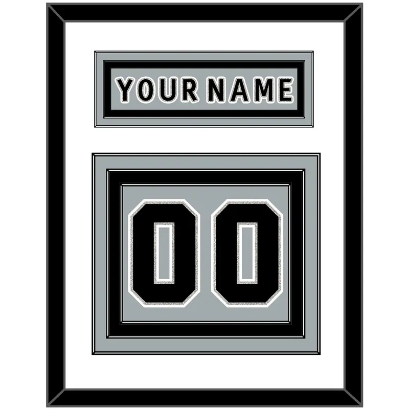 Los Angeles Nameplate & Number (Back) - Alternate Gray (2018-2021) - Triple Mat 1