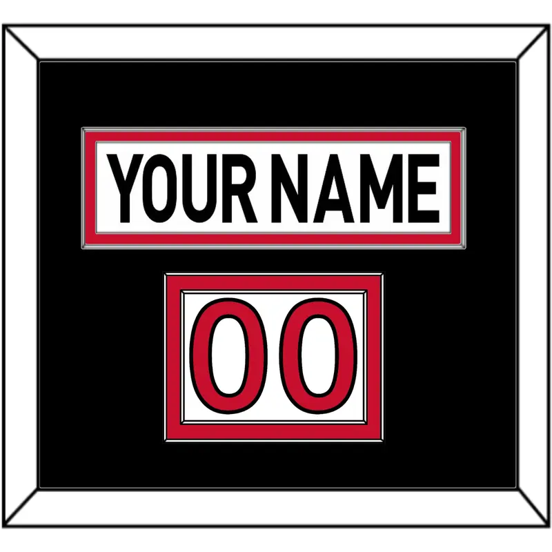 Ottawa Nameplate & Number (Shoulder) - Road White (2007-2017) - Double Mat 4