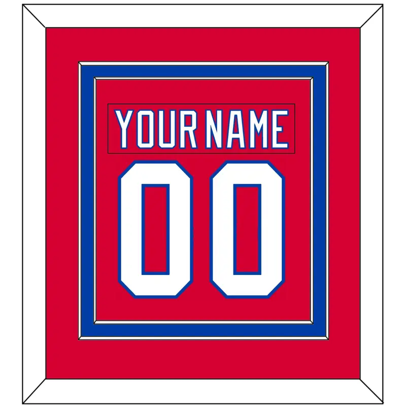 Washington Nameplate & Number (Back) Combined - Road Red (1987-1995) - Double Mat 2