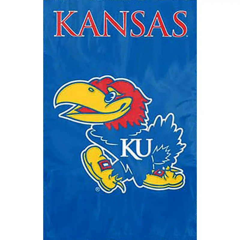Kansas Jayhawks Official NCAA Premium Applique Team Banner Flag - Party Animal