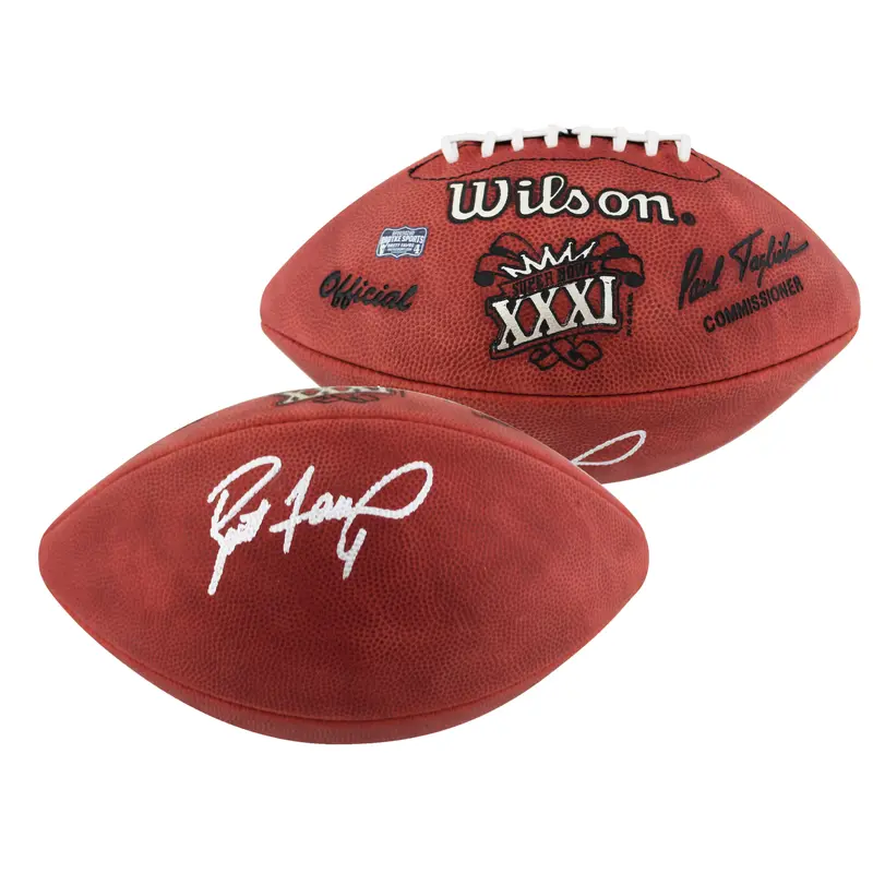 Packers Brett Favre Signed Official Wilson SB XXXI Logo Nfl Football BAS Witness