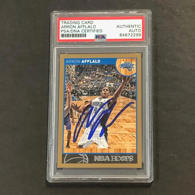 2013-14 Panini NBA Hoops #48 Arron Afflalo Signed Card AUTO PSA/DNA Slabbed Magic